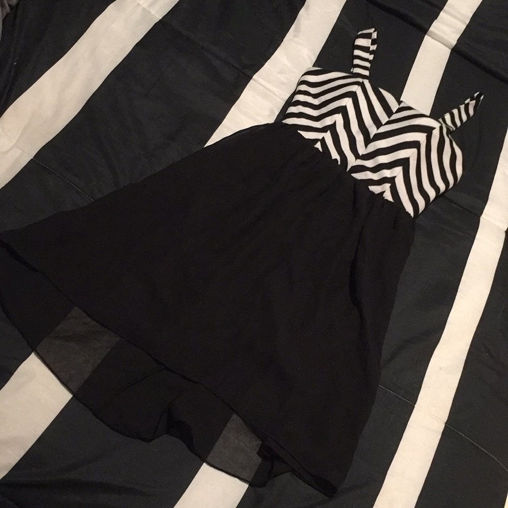 Striped high low dress